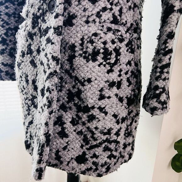 Banana Republic Gray & Black Spotted Wool Blend Chunk Button Jacket Size XSP - Picture 4 of 9